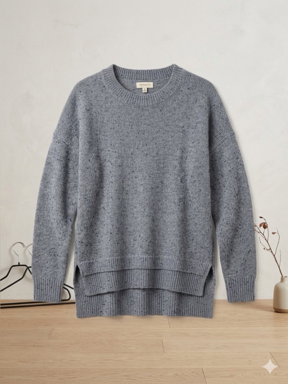 Promesa Women’s Crewneck Speckled Knit Sweater - Blue Size S
